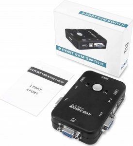 Przełącznik Pawonik PRZEŁĄCZNIK KVM VGA 2X1 SWITCH 3XUSB HUB BOX 7