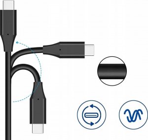 Kabel USB Pawonik USB-A - USB-C 1 m Czarny 6