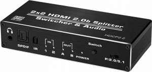 Pawonik MATRIX HDMI 2.0 2X2 SWITCH SPLITER DOLBY ATMOS 7.1 5