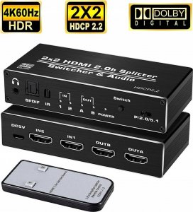 Pawonik MATRIX HDMI 2.0 2X2 SWITCH SPLITER DOLBY ATMOS 7.1 7