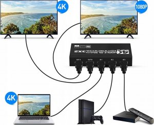 Pawonik MATRIX HDMI 2.0 3X2 SWITCH SPLITTER EKSTRAKT SPDIF 8