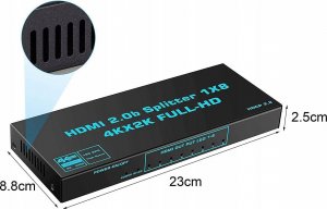 Pawonik SPLITTER HDMI 2.0 1X8 ROZDZIELACZ ULTRAHD HDCP 2.2 5