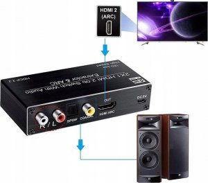 Pawonik SWITCH HDMI 2.0 2X1 ROZDZIELAC EKSTRAKTOR SPDIF 4K 4