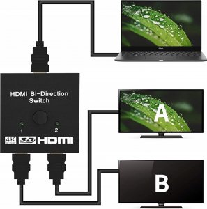 Pawonik Switch HDMI 2.0 2X1 Splitter 1X2 4K/60 3