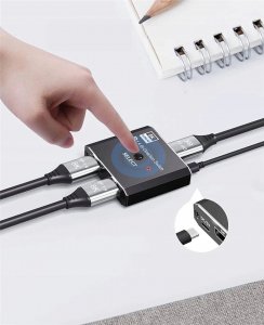 Pawonik Displayport 2x1 Splitter 1x2 Rozdzielacz 8K 4