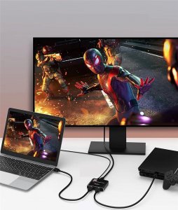 Pawonik Displayport 2x1 Splitter 1x2 Rozdzielacz 8K 6