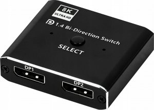 Pawonik Displayport 2x1 Splitter 1x2 Rozdzielacz 8K 8
