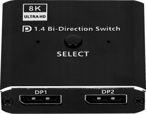 Pawonik Displayport 2x1 Splitter 1x2 Rozdzielacz 8K 10