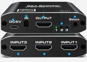 Pawonik SWITCH HDMI 2.0B 3X1 ROZDZIELACZ 4K/60 HZ HDCP 2.2 8