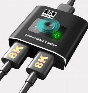 Pawonik Switch HDMI 2.1 2X1 Splitter 1x2 8K@60HZ 4K@120HZ 7