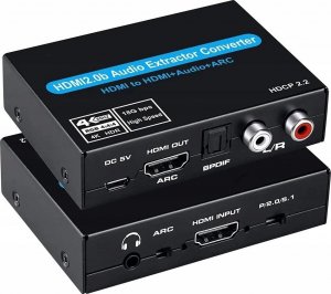 System przekazu sygnału AV Pawonik EKSTRAKTOR HDMI 2.0 TOSLINK KONWERTER ARC 5.1 HDCP 1