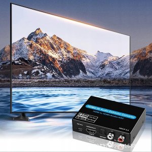 System przekazu sygnału AV Pawonik EKSTRAKTOR HDMI 2.0 TOSLINK KONWERTER ARC 5.1 HDCP 5