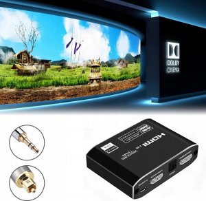 System przekazu sygnału AV Pawonik EKSTRAKTOR HDMI 2.0 TOSLINK KONWERTER ATMOS 7.1 2