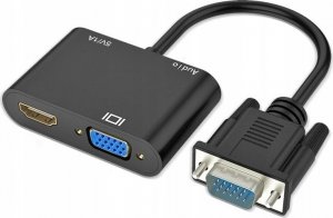 Adapter AV Pawonik ADAPTER KONWERTER VGA D-SUB DO HDMI + VGA + AUDIO 2