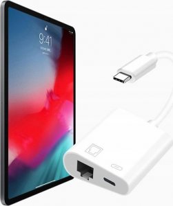 Adapter USB Pawonik ADAPTER USB-C LAN ETHERNET RJ45 PD MACBOOK CHARGE 2