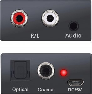 Adapter AV Pawonik Toslink - RCA (Cinch) x2 czarny 4