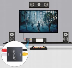 Adapter AV Pawonik Toslink - RCA (Cinch) x2 czarny 5