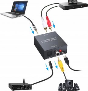Adapter AV Pawonik Toslink - RCA (Cinch) x2 czarny 6