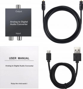 Adapter AV Pawonik Toslink - RCA (Cinch) x2 czarny 8