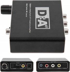 Adapter AV Pawonik KONWERTER WZMACZNIACZ TOSLINK COAXIAL 2X CINCH DAC 3