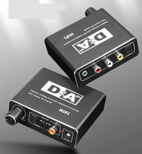 Adapter AV Pawonik KONWERTER WZMACZNIACZ TOSLINK COAXIAL 2X CINCH DAC 5