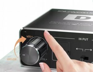 Adapter AV Pawonik KONWERTER WZMACZNIACZ TOSLINK COAXIAL 2X CINCH DAC 6