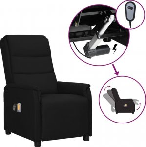 vidaXL vidaXL Elektryczny fotel masujący, rozkładany, czarny, sztuczna skóra 1
