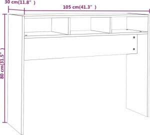 vidaXL Stolik konsolowy, szary dąb sonoma, 105x30x80 cm 7