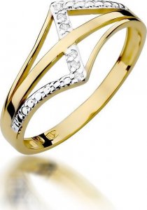 Best Diamonds złoty pierścionek z brylantem 0.03ct 17 1