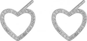Irbis srebrne kolczyki z cyrkoniami serca Uniwersalny 1