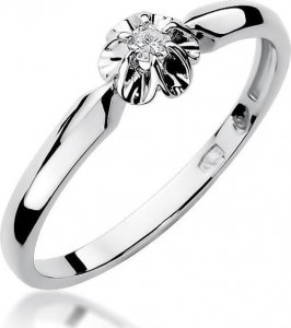 Best Diamonds złoty pierścionek z brylantem 0.04ct 20 1