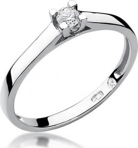 Best Diamonds złoty pierścionek z brylantem 0.10ct 18 1