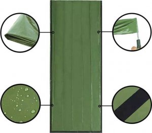 Aptel ROZKŁADANY ŚPIWÓR RATUNKOWY 200x90cm zielony AG404D 7