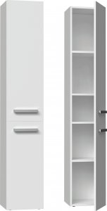 Topeshop SZAFKA ŁAZIENKOWA REGAŁ SŁUPEK NEL II BIAŁY MAT 3