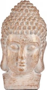 Ibergarden Dekoracyjna figurka ogrodowa Budda Głowa Biały/Złoty Polyresin (35 x 65,5 x 38 cm) 1