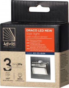 Oprawa schodowa Orno DRACO LED NEW 1,5W, oprawa schodowa podtynkowa, 12VDC, 30lm, 6000K, satyna, czujnik ruchu i zmierzchu AD-OS-6164LR6/N 2