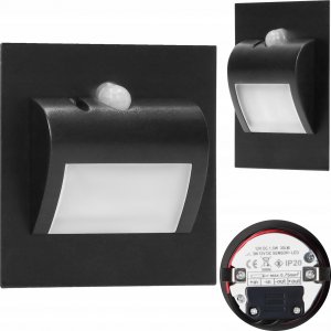 Oprawa schodowa Orno DRACO LED NEW 1,5W, oprawa schodowa podtynkowa, 12VDC, 30lm, 4000K, czarny, czujnik ruchu i zmierzchu AD-OS-6164LR4/B 7