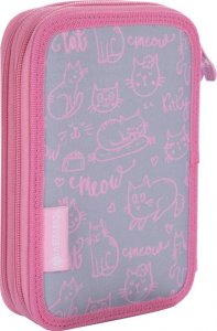 Piórnik Piórnik Podwójny Astrabag Szaro-Różowy Ze Zdjęciem Kotka 3