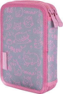 Piórnik Piórnik Podwójny Astrabag Szaro-Różowy Ze Zdjęciem Kotka 4