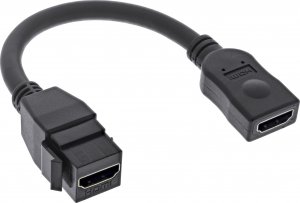 Adapter AV InLine InLine® HDMI Keystone adapter cable 4K/30Hz, HDMI A female/female, black, 0.2m 1