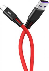 Kabel USB Hoco USB-A - USB-C 1 m Czarno-czerwony 1