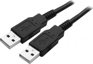 Kabel USB Logo USB-A - USB-A 1.8 m Czarny 1