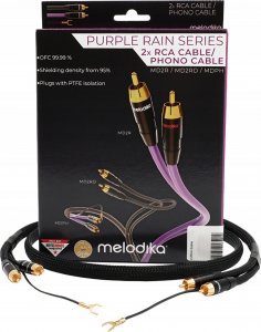 Gramofon Melodika Melodika MDPHD05 Purple Rain Black Edition Kabel 2xRCA PHONO do gramofonu z żyłą uziemiającą - 0,5m 1