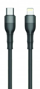 Kabel USB 2GO USB-C - Lightning 1 m Czarny (797307) 1