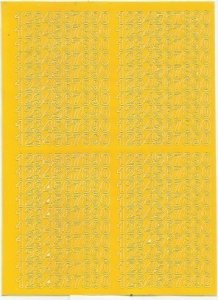 Cyfry samoprzylepne ART-DRUK 7mm żółte Helvetica 10 arkuszy 1