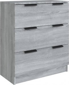 vidaXL 3-częściowa komoda, szary dąb sonoma, materiał drewnopochodny 4