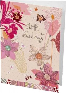 Turnowsky Karnet B6 + koperta Urodziny Kwiaty różowe 1