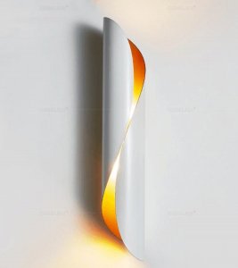 Kinkiet Ścienna lampa nowoczesna Drill metalowy kinkiet biały złoty 1