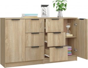 vidaXL Komody, 2 szt, dąb sonoma, 60x30x70 cm 4