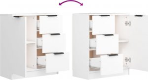 vidaXL Komody, 2 szt., białe, 60x30x70 cm, materiał drewnopochodny 7